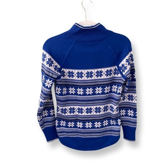Talbots Quarter Zip Snowflake Sweater Size XS - Picture 2 of 5